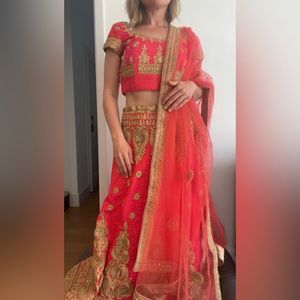 Gorgeous coral LEHENGA CHOLI